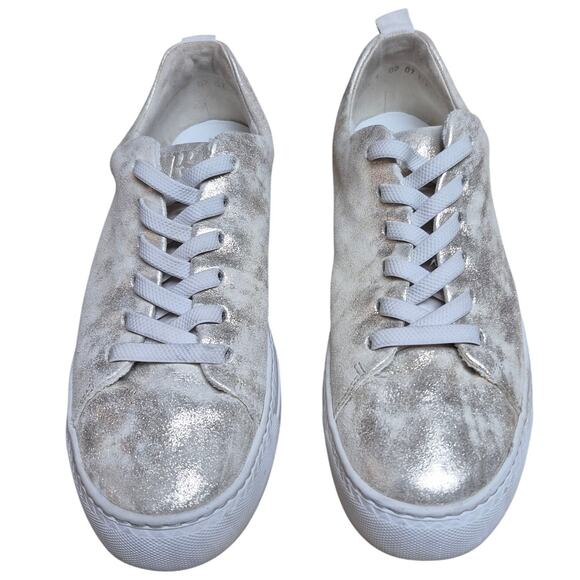 Paul Green Mineral Metallic Silver White Scotty Sneakers Shoes Women AUS9 US 11 - Picture 2 of 6